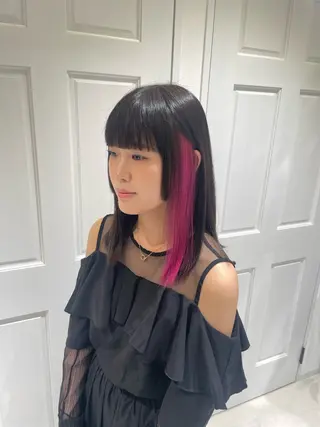 ミディアム カラー ボブ／ブリーチカラー ／ゆづき🌟のヘアスタイル