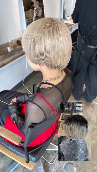 ショート ✨艶ブリーチカラー ✨四ノ宮裕己のヘアスタイル