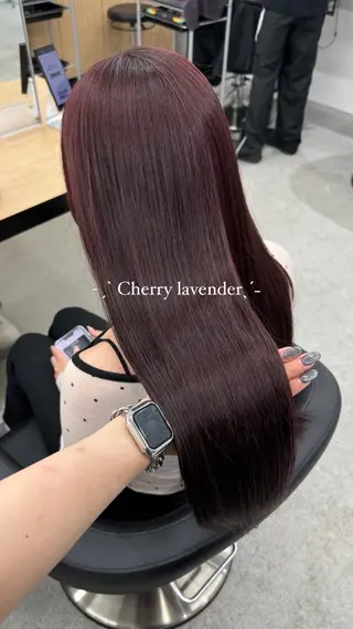 ロング カラー 暗髪🩶ラベンダー/ ブルー/ユウナ🤍のヘアスタイル