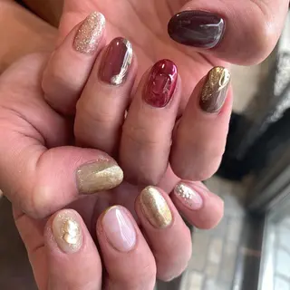 ショート カラー パーマ ヘアアレンジ メンズ キッズ ネイル マツエク・マツパ feey ⁑erinaのネイルデザイン