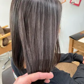 ミディアム カラー パーマ 心斎橋/ブリーチなし 髪質改善/レイヤーのヘアスタイル