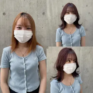 ミディアム カラー ハットリ /北習志野のヘアスタイル