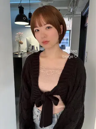 ショート riria/ボブ /ブラウンカラー🎀のヘアスタイル