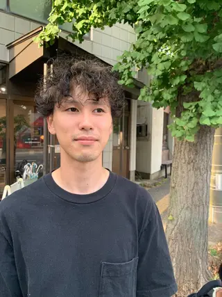 ミディアム パーマ メンズ 宮嶋 勇輔のヘアスタイル