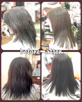 ロング カラー損傷毛縮毛矯正 ツイストスパ佐藤昭利のヘアスタイル