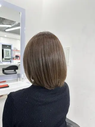 カラー ブリーチなし🤎 透明感ブラウンカラーのヘアスタイル
