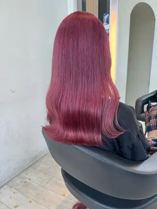 ロング カラー ブリーチ/髪質改善/ ハイトーン/暖色のヘアスタイル