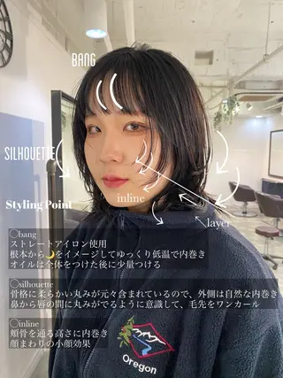 ミディアム ちばた/レイヤー 似合わせ/大阪中津のヘアスタイル