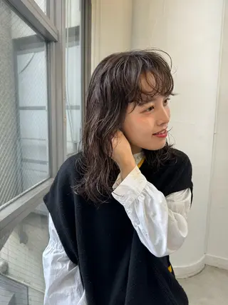 ミディアム hyuga/パーマ /ニュアンスパーマのヘアスタイル