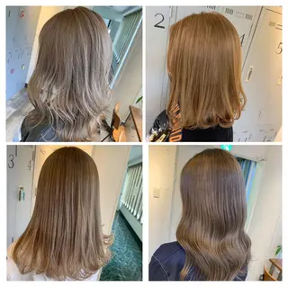 ミディアム カラー ブリーチ特化／ハイト ーン／ホワイトカラーのヘアスタイル