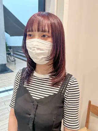 ミディアム カラー ヘアアレンジ yuka .のヘアスタイル