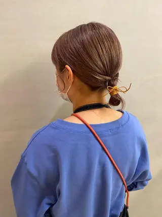 ミディアム カラー ヘアアレンジ 、 、のヘアスタイル