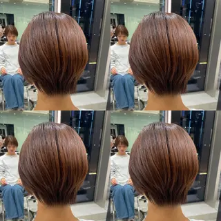 ショート コテ巻き風パーマ✨ 韓国ヘア🤎近下菜央のヘアスタイル