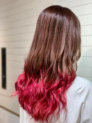 セミロング カラー ヘアアレンジ 髪質改善×ハイトーン 中田啄也のヘアスタイル