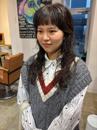 ロング パーマ 小日向 沙織のヘアスタイル