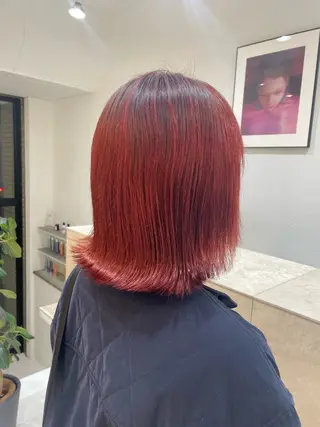 ミディアム カラー 暖色カラー🍒 ケアブリーチ/akiのヘアスタイル