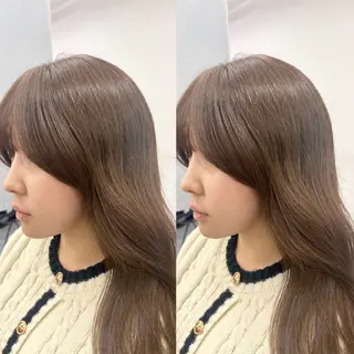 ロング カラー 顔周り🎀 暖色系カラー🎀愛美のヘアスタイル