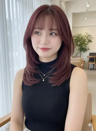 セミロング LOANA所属・こう レイヤーカット 透明感カラーのその他イメージ