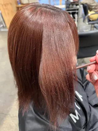 ミディアム パーマ ✨髪質改善矯正× ブリーチ✨YU-KIのヘアスタイル