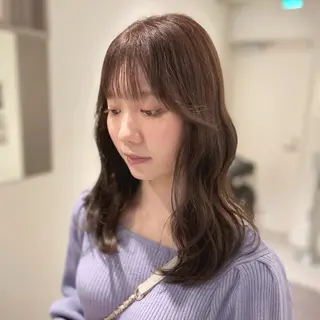 ロング カラー noa hair design 町田店所属・miyu♡̷̷ 韓国ヘア/顔まわりのヘアスタイル