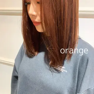 セミロング カラー 髪質改善カラー&TR 縮毛矯正/弱酸性矯正のヘアスタイル