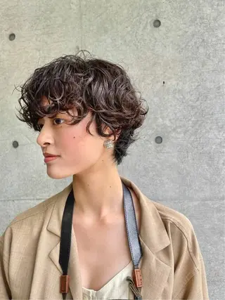 ショート パーマ ショートカット無料/ 小顔ショートのヘアスタイル