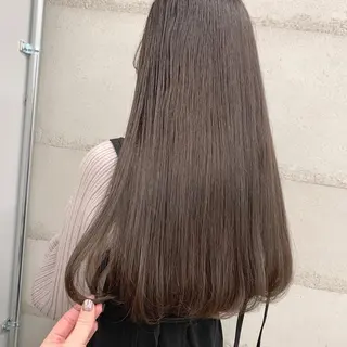 セミロング カラー 透明感/オリーブ/ グレージュ/YUKAのヘアスタイル