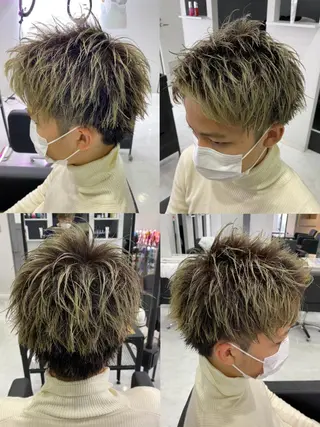ショート カラー パーマ ヘアアレンジ メンズ 🔥メンズパーマ特 化🔥渡辺一翔🔥のヘアスタイル