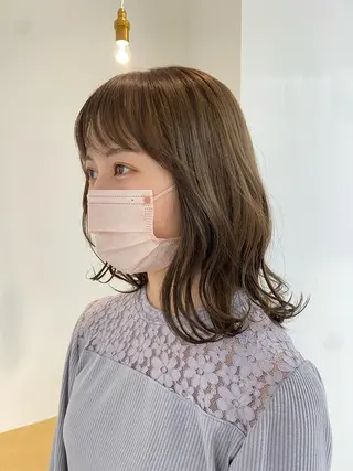 ミディアム カラー 安永 涼のヘアスタイル