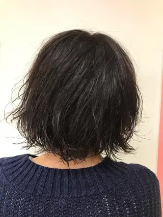ミディアム カラー パーマ 横田 尚登のヘアスタイル