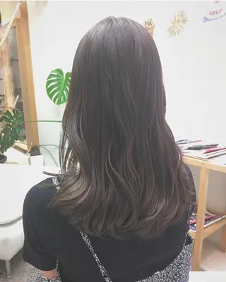 ロング カラー 安永 涼のヘアスタイル