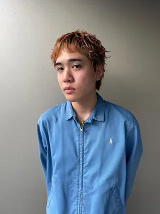 ショート カラー パーマ メンズ 吉田一輝 外国人パーマのヘアスタイル