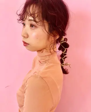 セミロング カラー 岩田 萌那のヘアスタイル