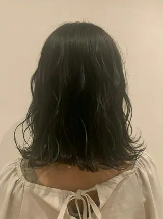 カラー ミディアム ブリーチなしWカラー /酸性ストレート河本のヘアスタイル