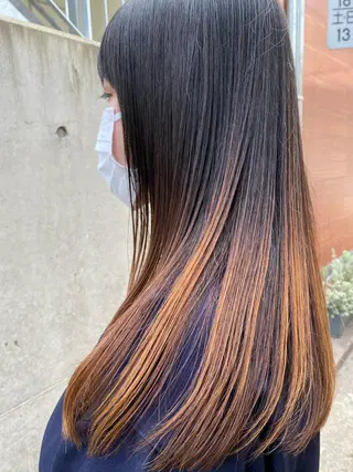 ロング カラー 顔周り/ブリーチなし /縮毛矯正🫧伊勢のヘアスタイル