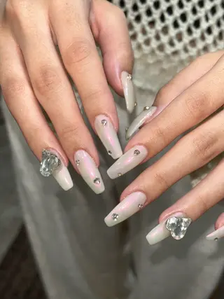 ロング 0203ムニムサン 💙Honokaのネイルデザイン