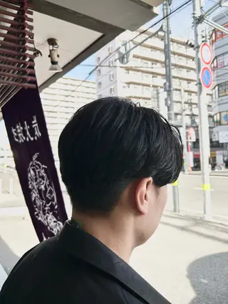 ショート メンズ ルキ🌈ブリーチカラ ー&メンズパーマ🦄のヘアスタイル