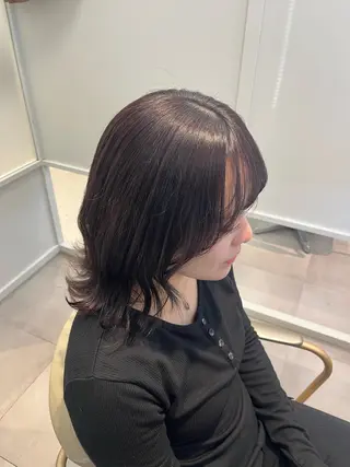 ミディアム カラー みう/仙台/暖色/ 艶髪/顔周りカット/のヘアスタイル