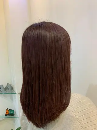 カラー ブリーチしない暖色 カラー🥀杉 優菜のヘアスタイル