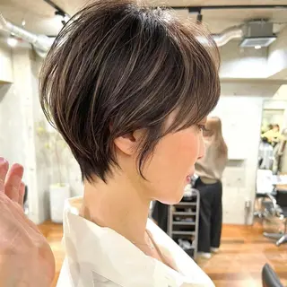 ショート レイヤー/韓国ボブ レイヤーボブ/住吉のヘアスタイル