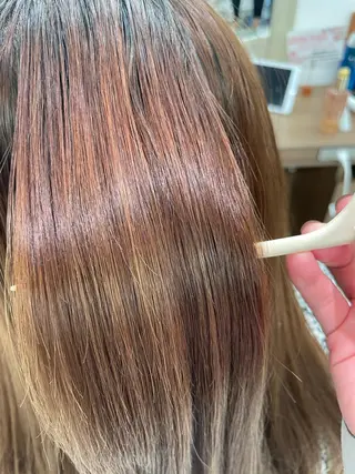 セミロング パーマ 福島成美/髪質改善 縮毛矯正/カラーのヘアスタイル