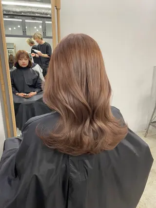 ロング カラー 新宿/韓国ヘア/ 髪質改善ストレートのヘアスタイル