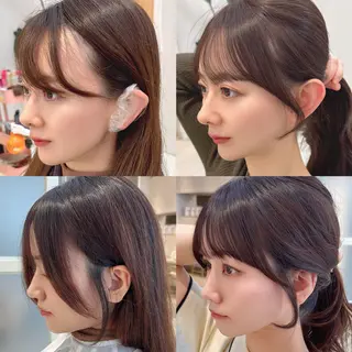 セミロング レイヤーカット/ 顔まわり/アオイのヘアスタイル