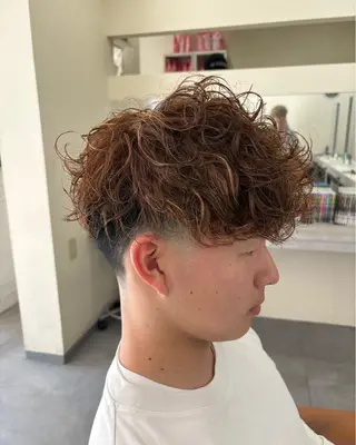 ショート カラー パーマ メンズ メンズ/パーマ/ 京都駅/井上光のヘアスタイル