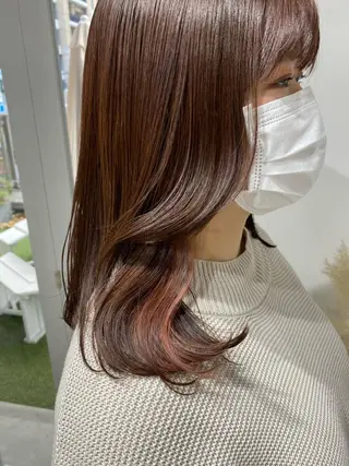 ミディアム カラー 韓国×髪質改善カラー 💎hinaのヘアスタイル