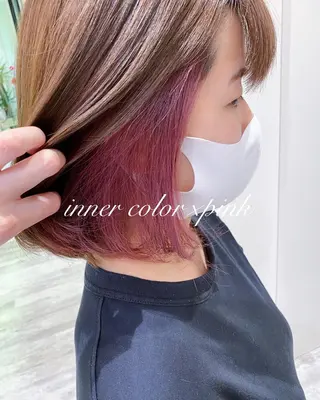 ショート カラー 横浜🍒ルーツカラー エクステ／RIEのヘアスタイル