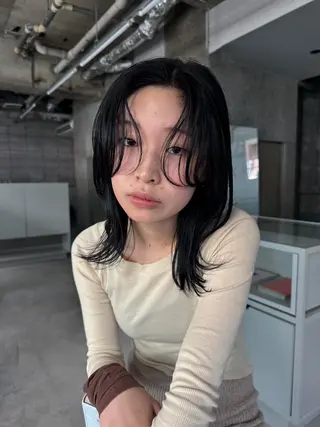 セミロング カラー パーマ ヘアアレンジ メンズ casey mayuのヘアスタイル