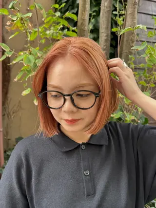 ショート カラー ブリーチなしWカラー レイヤー/KOHNOのヘアスタイル