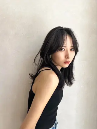 セミロング レイヤーカット/ くびれヘア佐藤大空のヘアスタイル