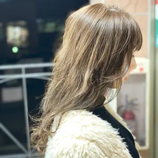 セミロング カラー 💎大人ハイライト 💎上杉一也💎のヘアスタイル